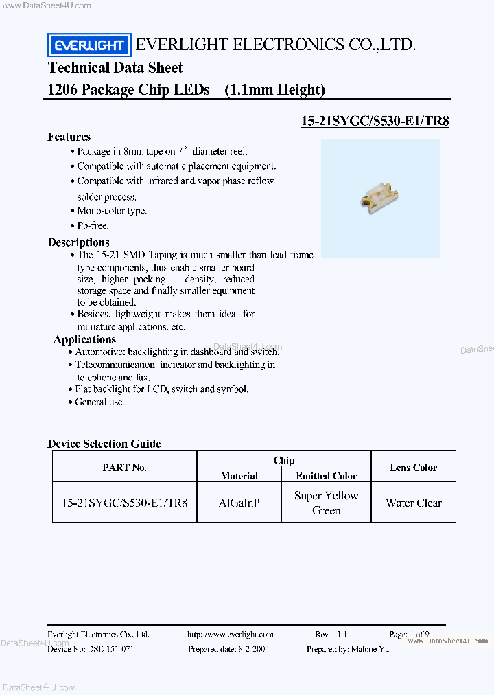 15-21SYGCS530-E1TR8_141965.PDF Datasheet