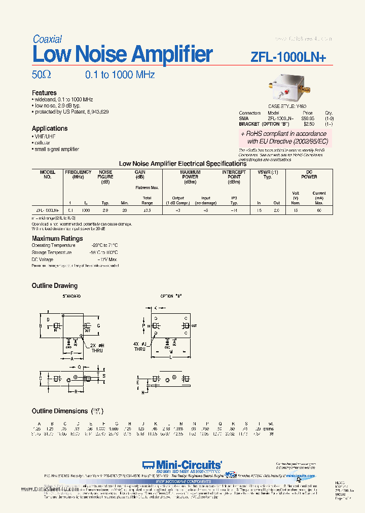 ZFL-1000LN_143712.PDF Datasheet
