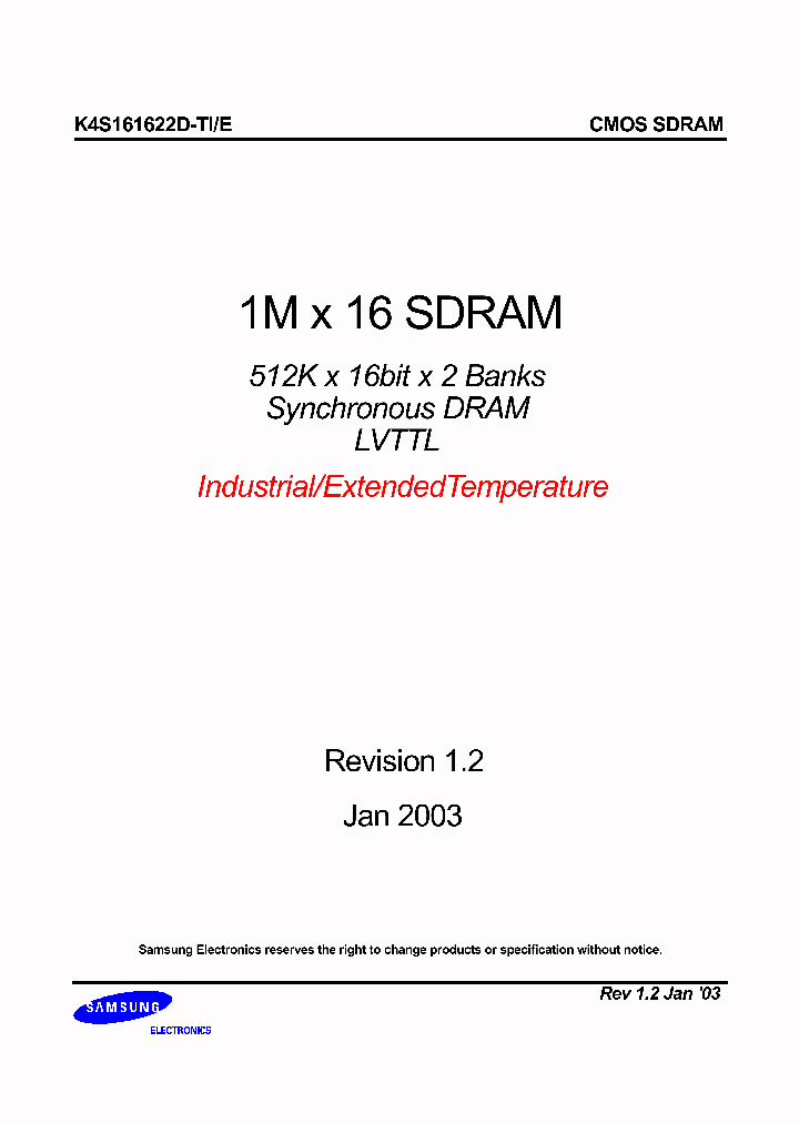 K4S161622D-TIE10_152274.PDF Datasheet