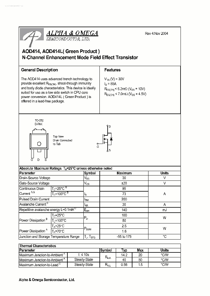 AOD414_147086.PDF Datasheet