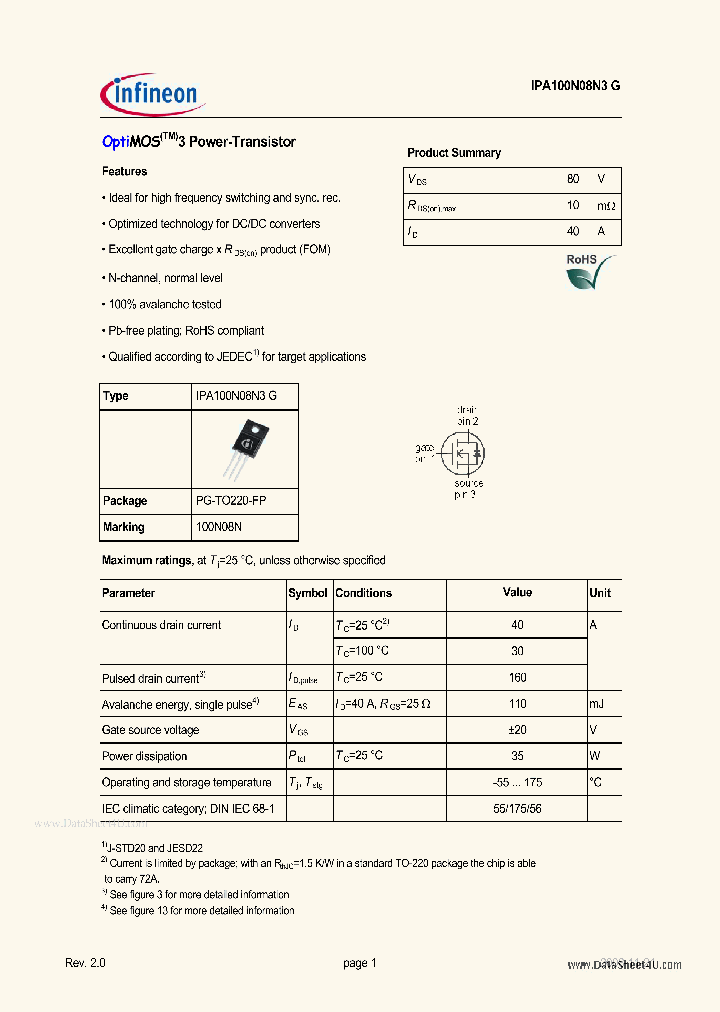 IPA100N08N3G_148706.PDF Datasheet