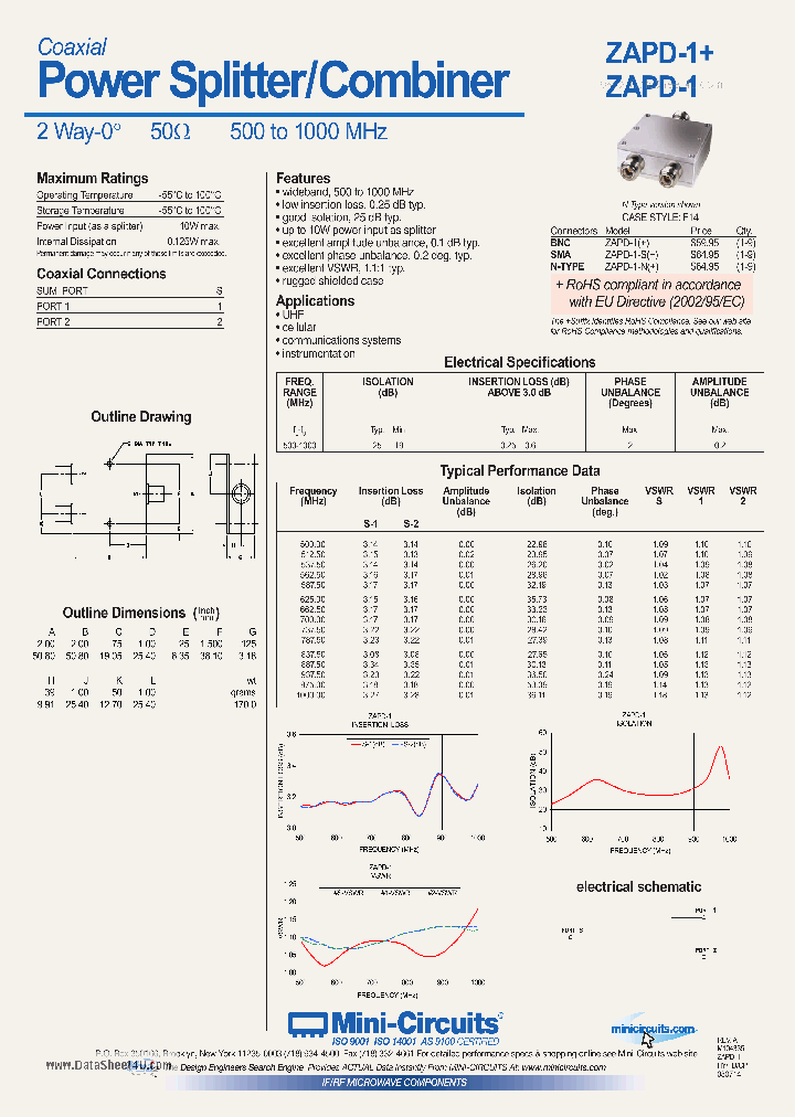 ZAPD-1_149429.PDF Datasheet