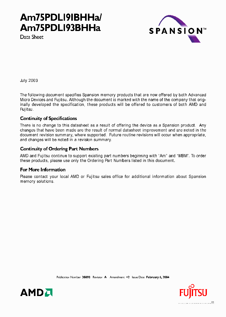 AM75PDL191BHHA_150720.PDF Datasheet