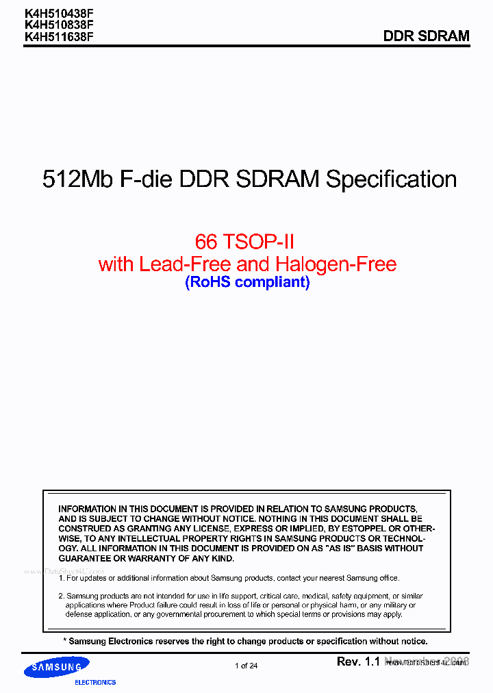 K4H511638F_150894.PDF Datasheet