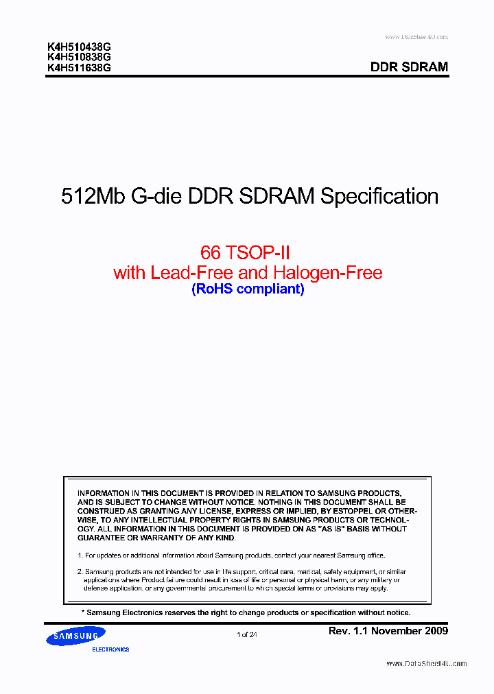K4H511638G_150895.PDF Datasheet