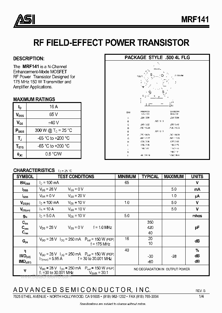 MRF141_152804.PDF Datasheet