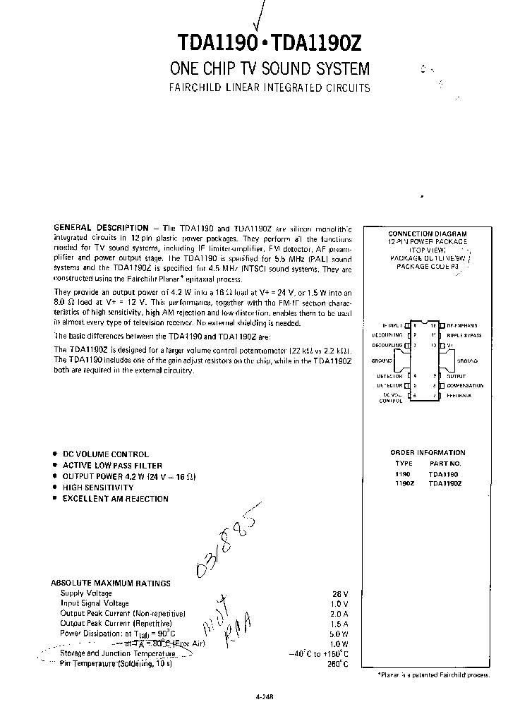 TDA1190_155464.PDF Datasheet