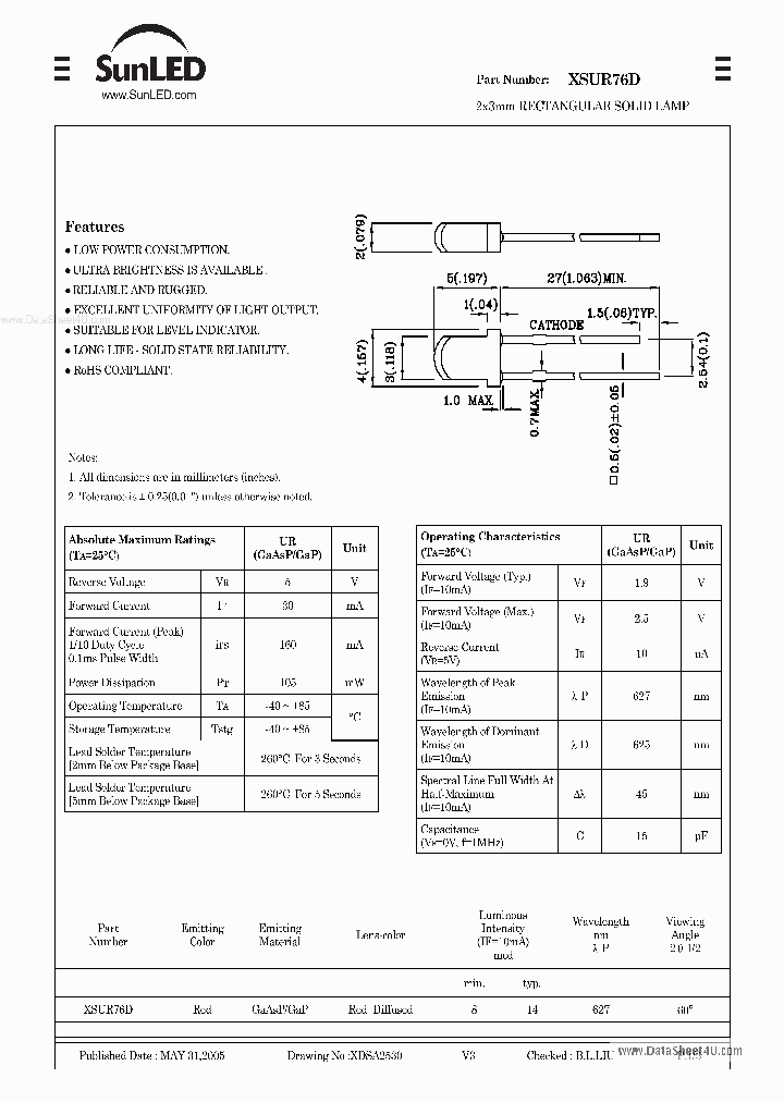 XSUR76D_155512.PDF Datasheet
