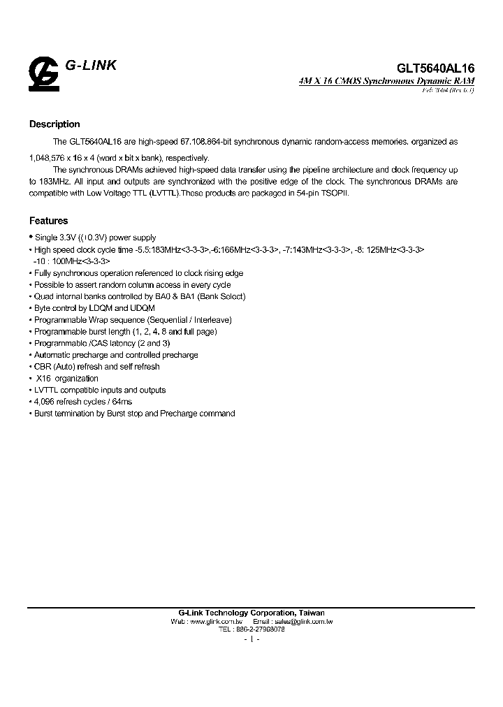 GLT5640AL16P-55TC_169449.PDF Datasheet
