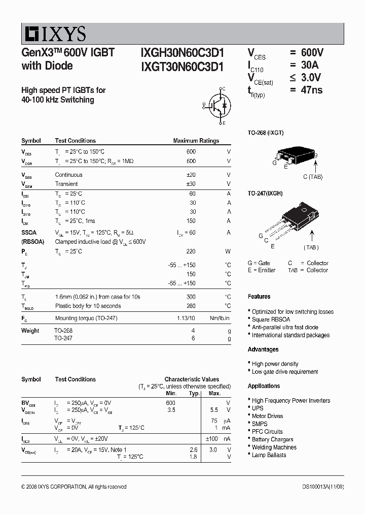 IXGT30N60C3D1_170294.PDF Datasheet