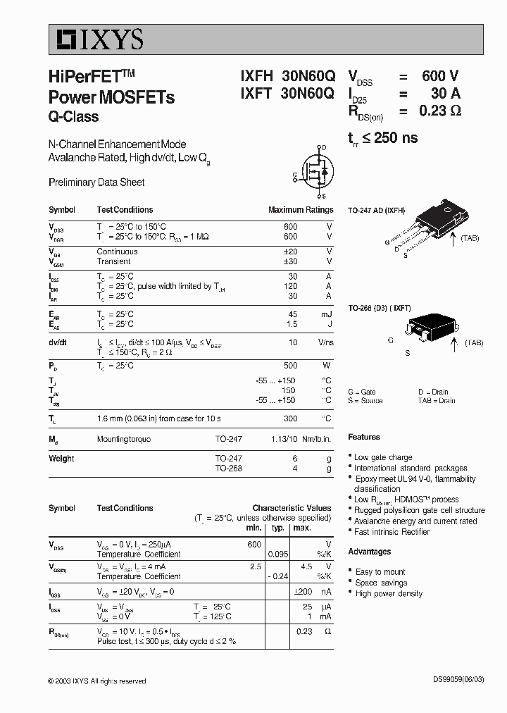 IXFT30N60Q_170296.PDF Datasheet