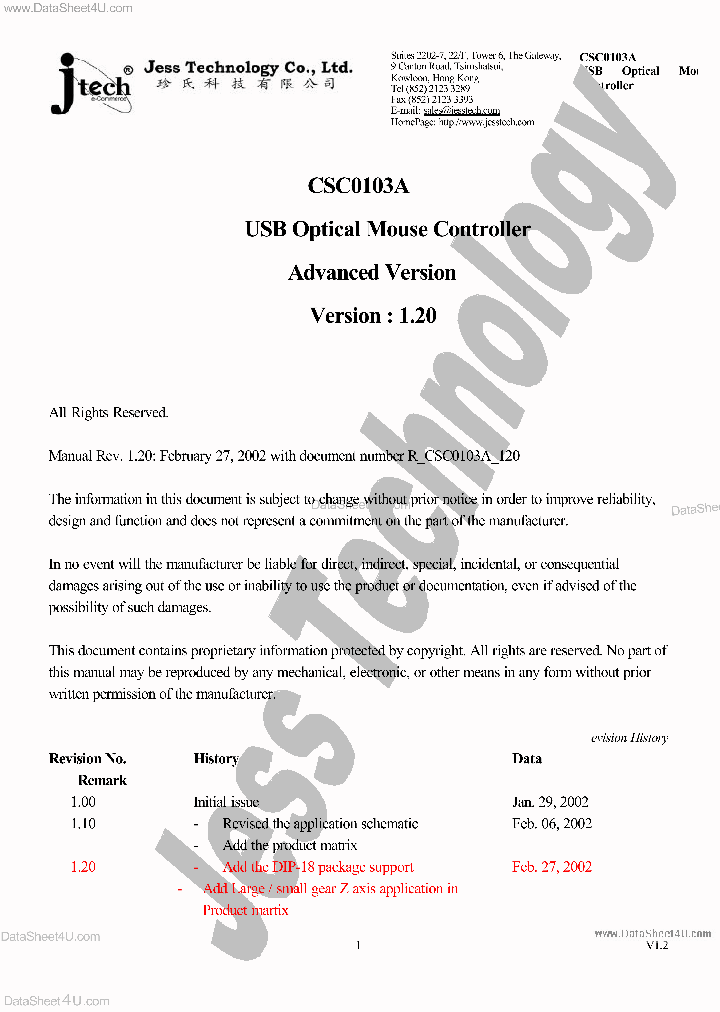CSC0103A_155800.PDF Datasheet