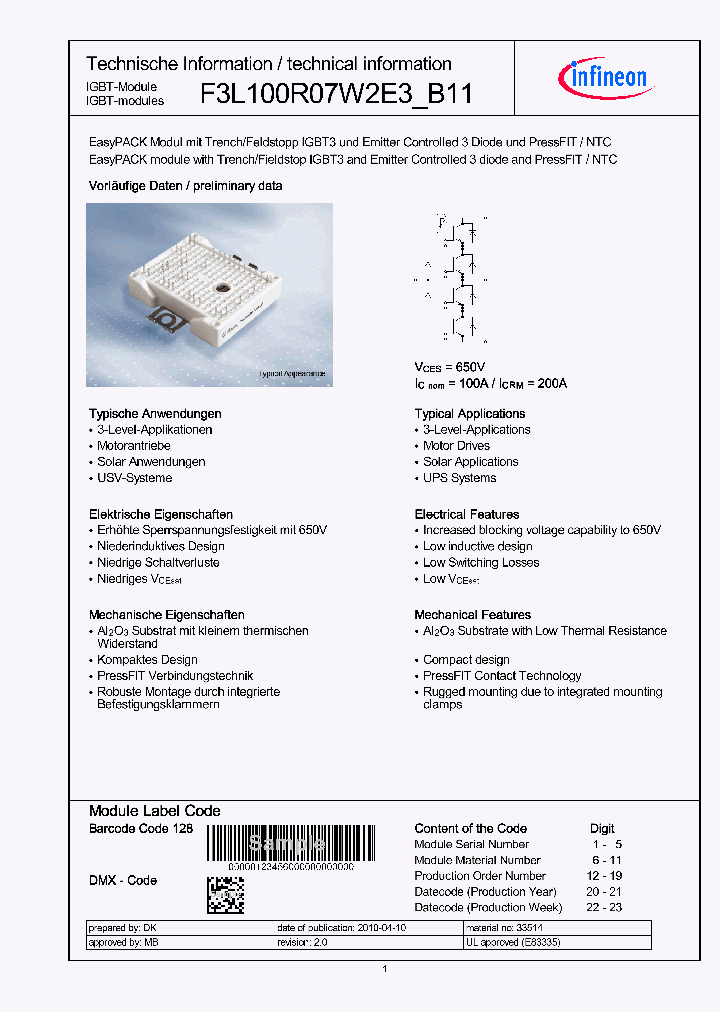 F3L100R07W2E3B11_159256.PDF Datasheet