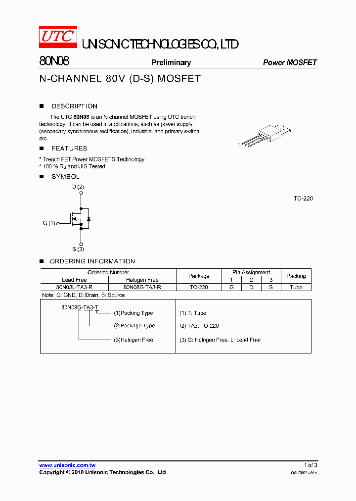 80N08G-TA3-R_160297.PDF Datasheet