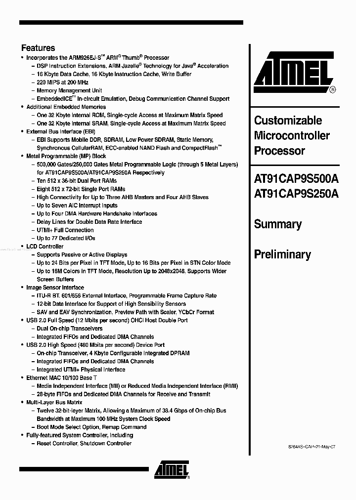 AT91CAP9S250A_156159.PDF Datasheet