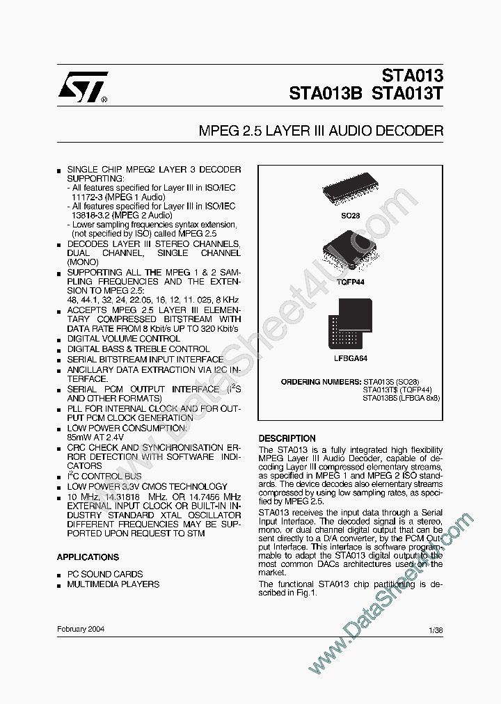 STA013_156756.PDF Datasheet