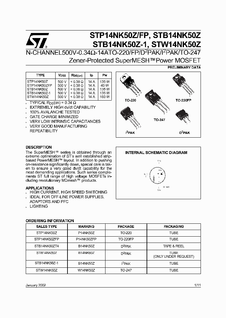 STB14NK50Z_176751.PDF Datasheet