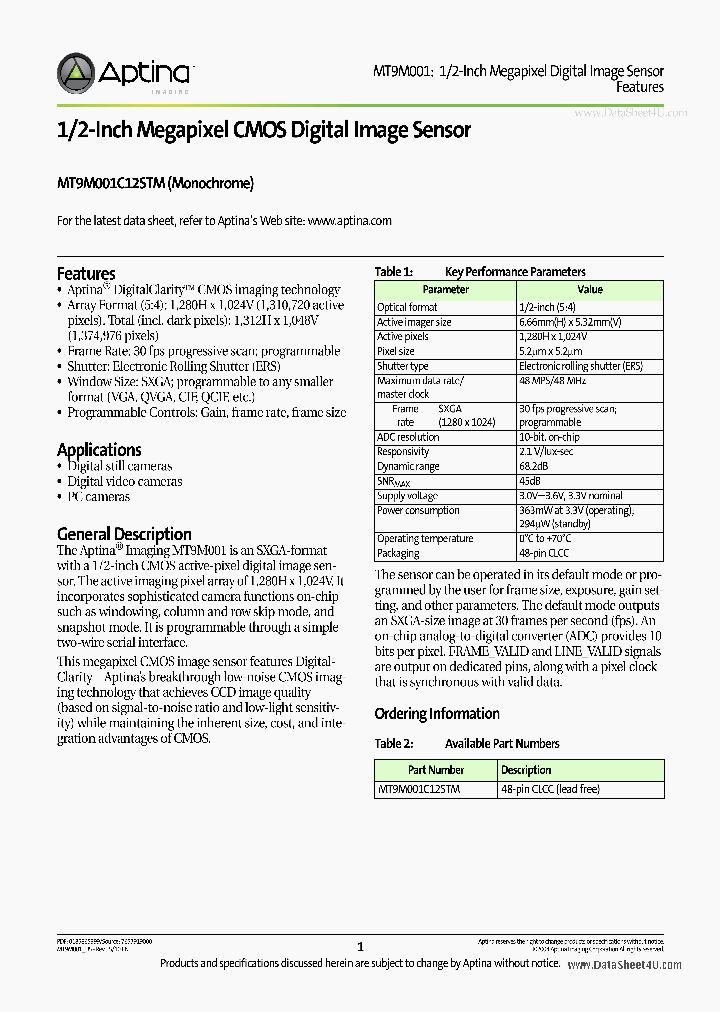 MT9M001_160842.PDF Datasheet