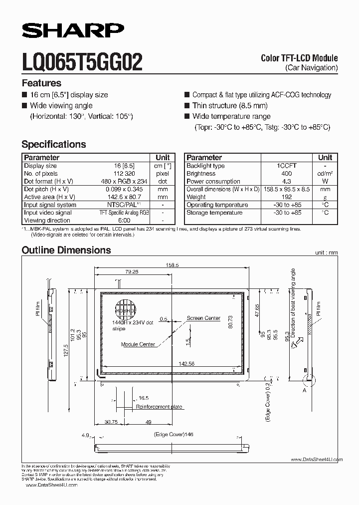 LQ065T5GG02_161151.PDF Datasheet