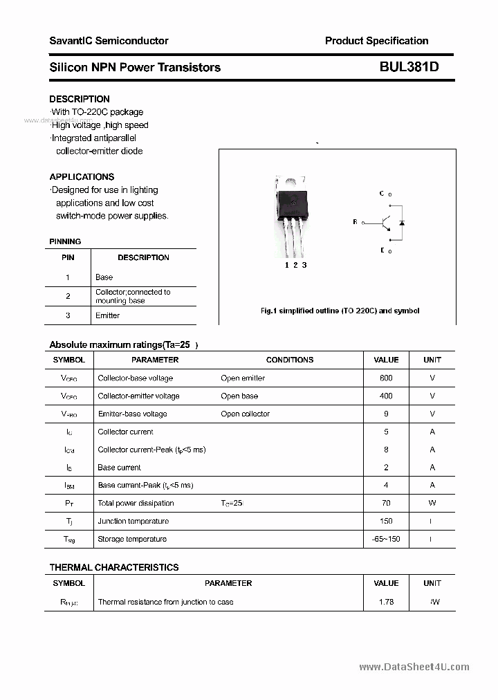 BUL381D_162012.PDF Datasheet