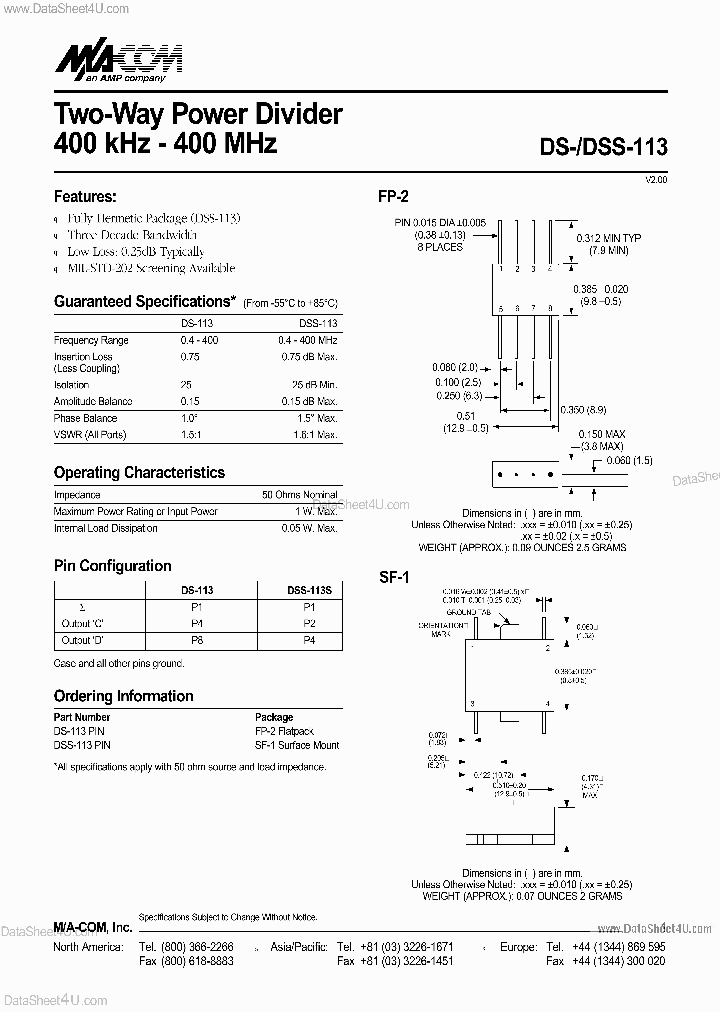 DS-113_163200.PDF Datasheet