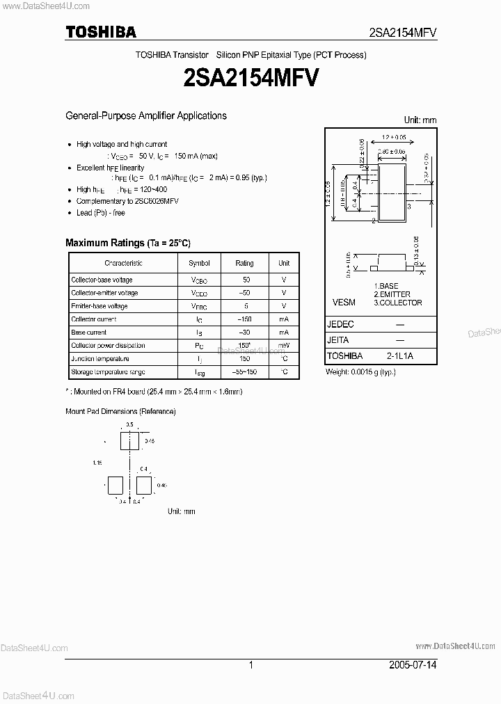 2SA2154MFV_163536.PDF Datasheet