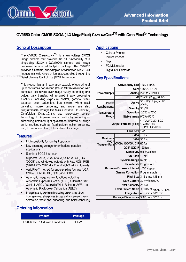 OV9650_163780.PDF Datasheet