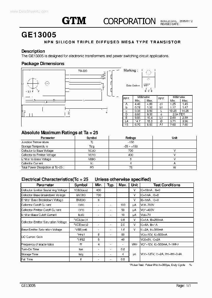 GE13005_164733.PDF Datasheet