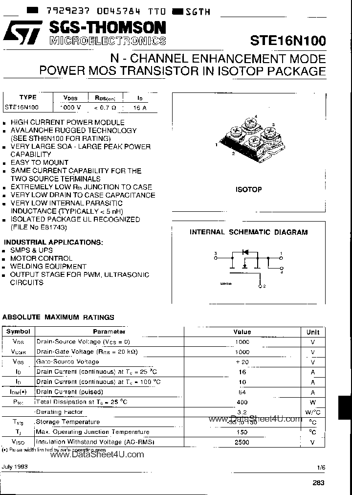 STE16N100_165607.PDF Datasheet