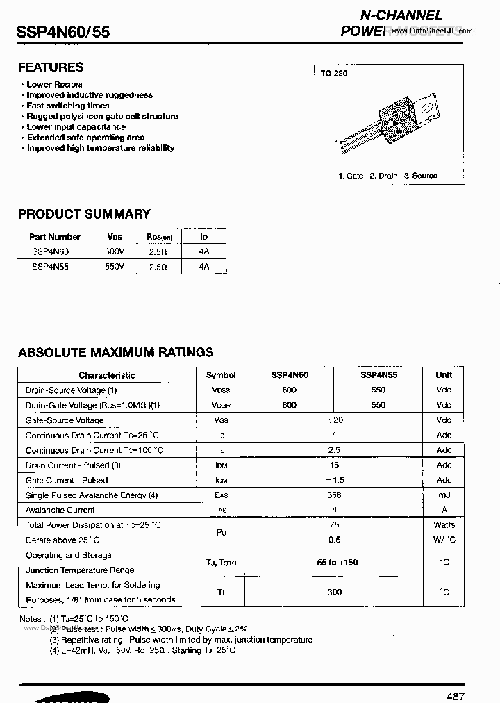 SSP4N55_165938.PDF Datasheet