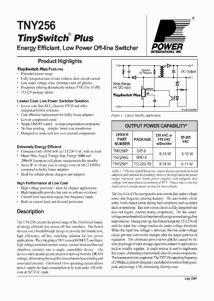 TNY256_166013.PDF Datasheet