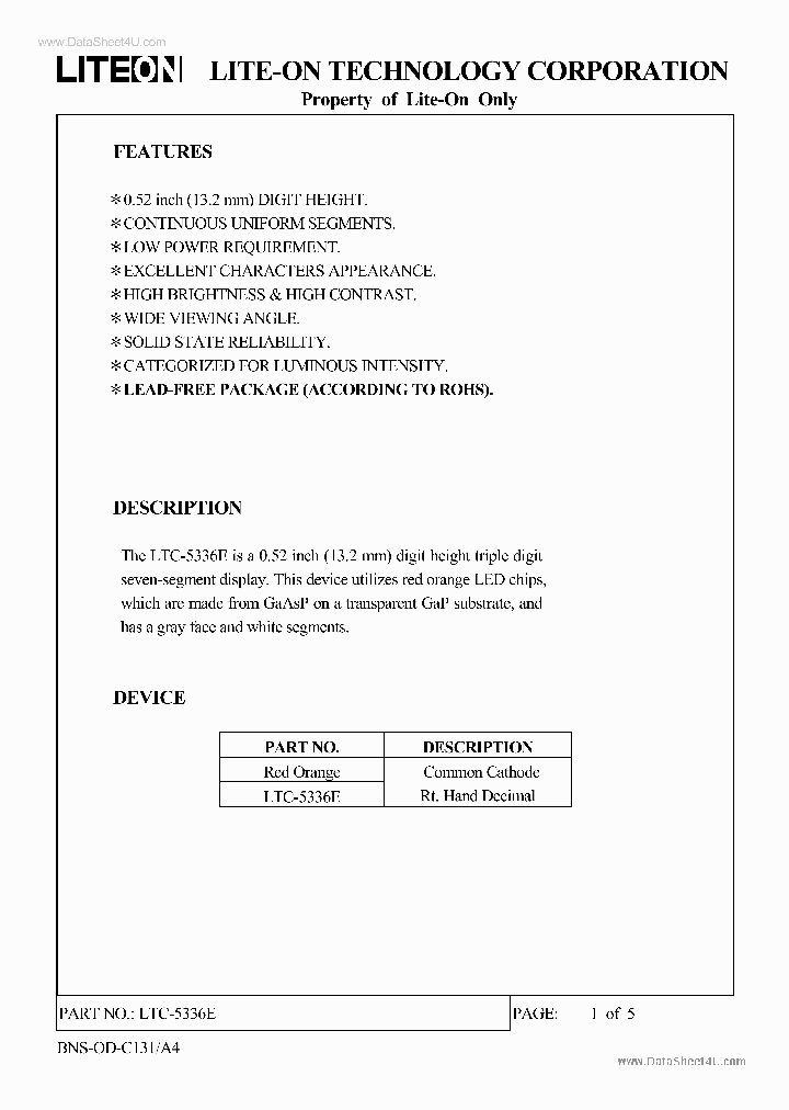 LTC-5336E_169312.PDF Datasheet