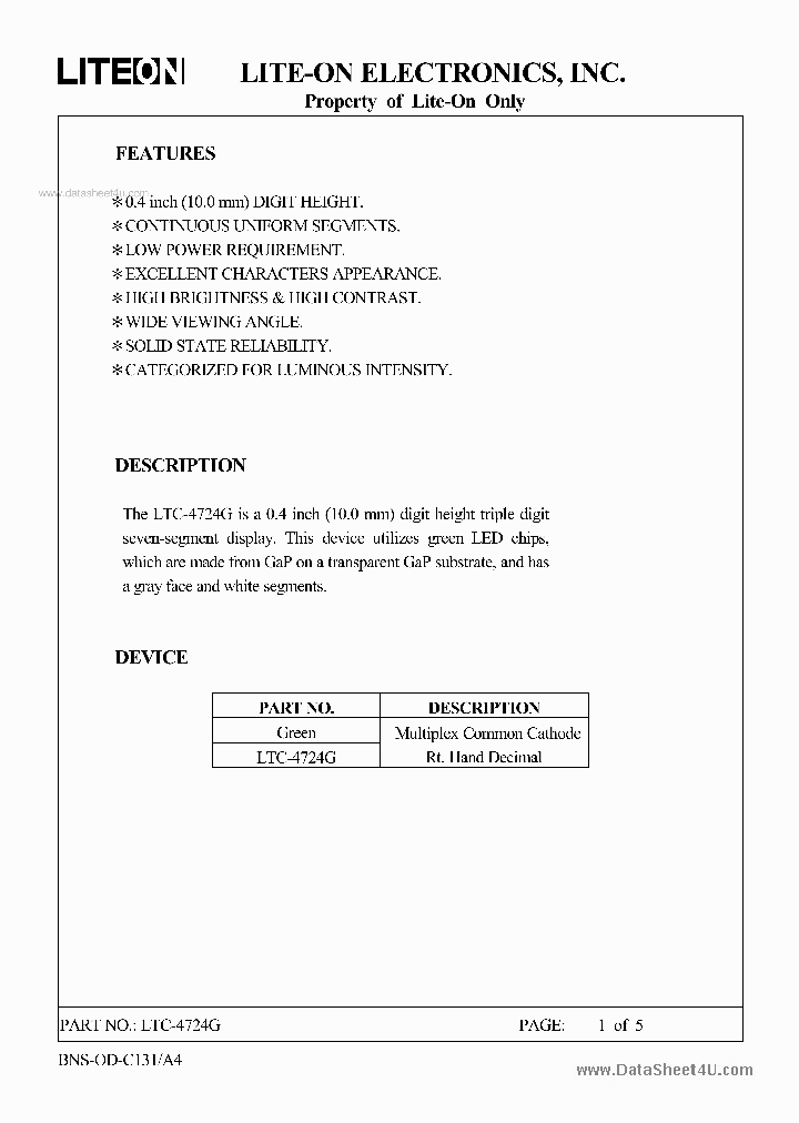 LTC-4724G_169307.PDF Datasheet