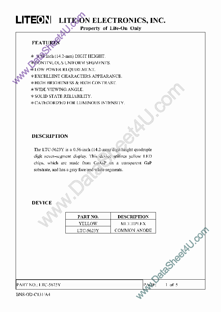 LTC-5623Y_169318.PDF Datasheet