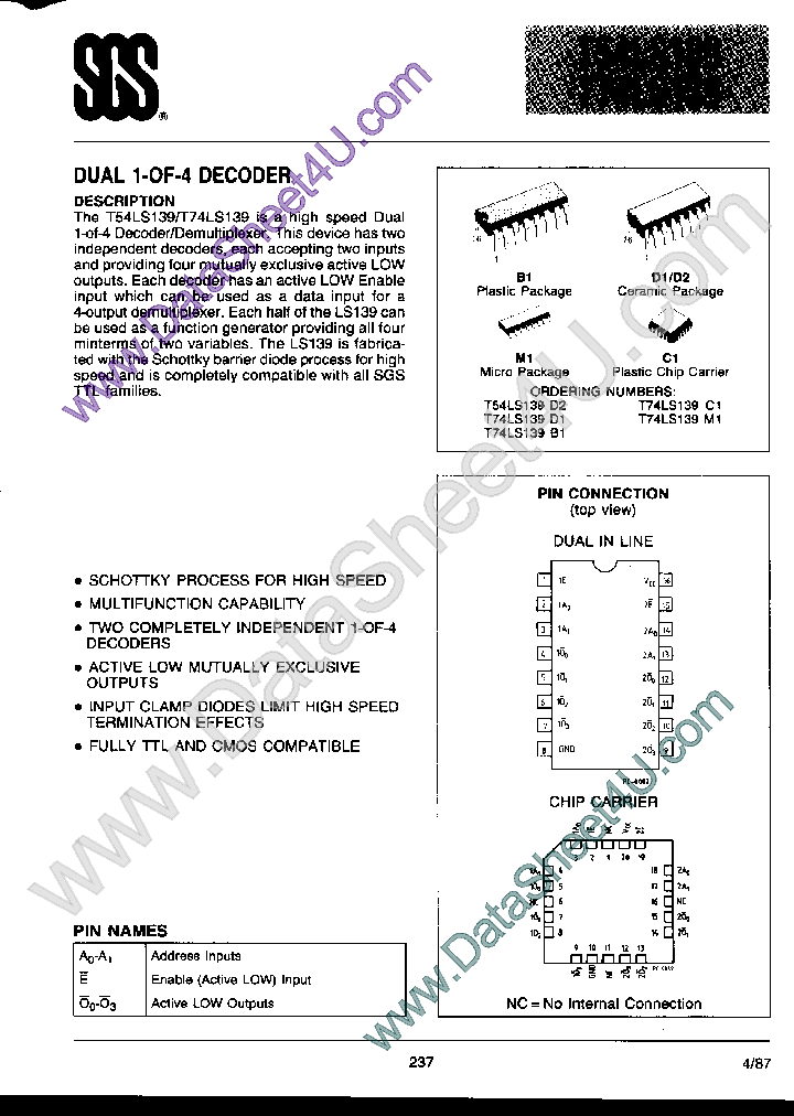 T74LS139_170240.PDF Datasheet