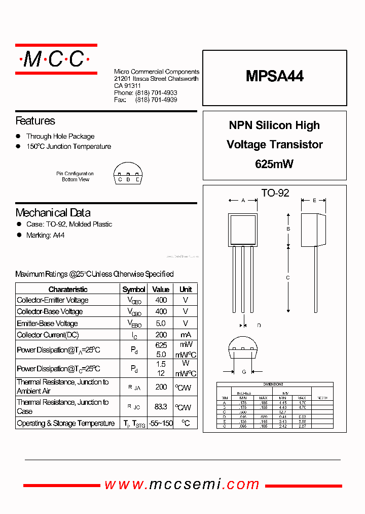 MPSA44_170757.PDF Datasheet