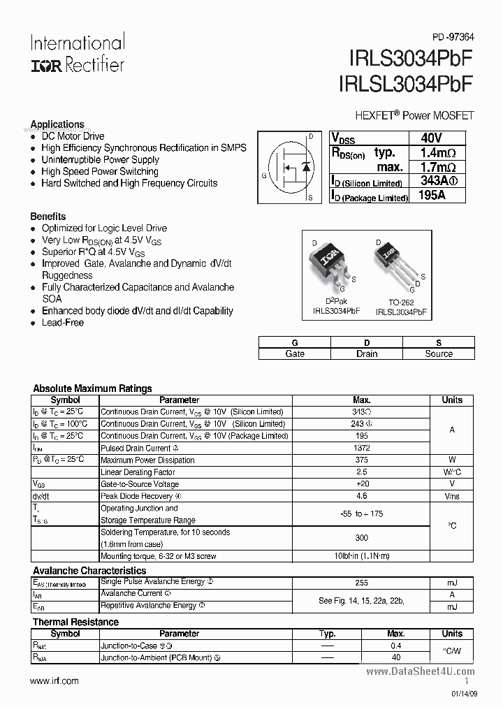 IRLS3034PBF_177125.PDF Datasheet