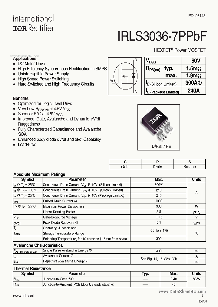 IRLS3036-7PPBF_177126.PDF Datasheet