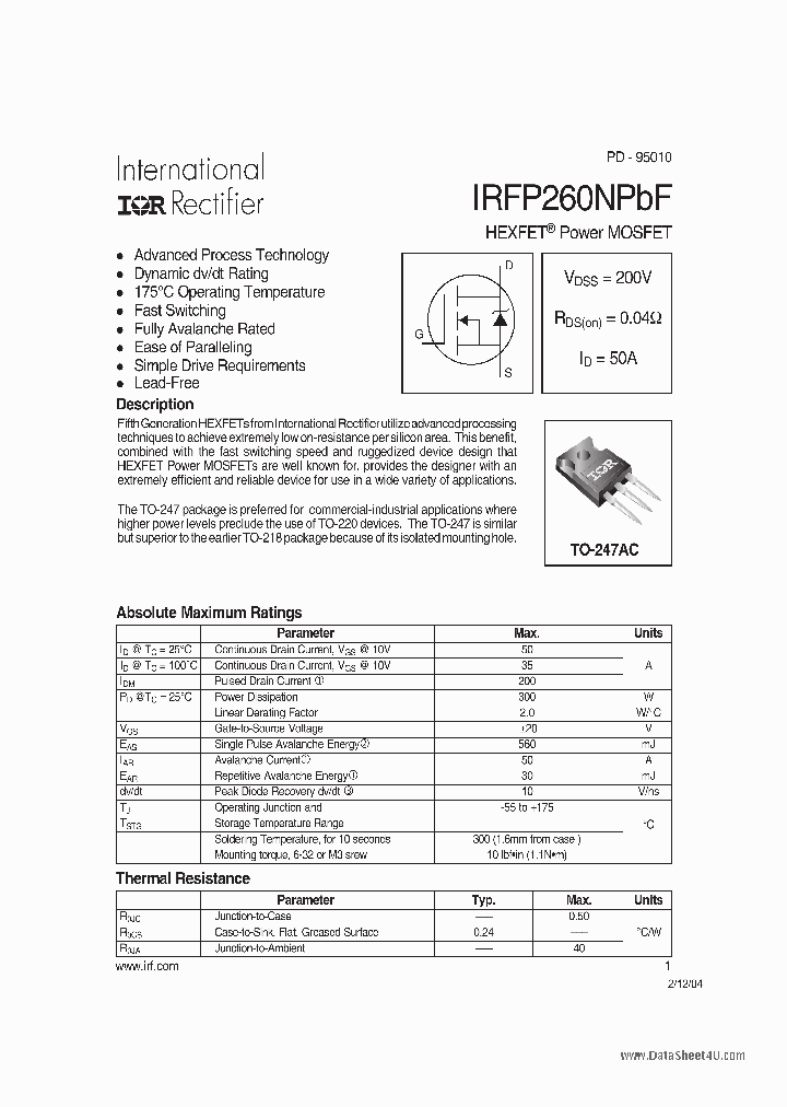 IRFP260NPBF_178263.PDF Datasheet