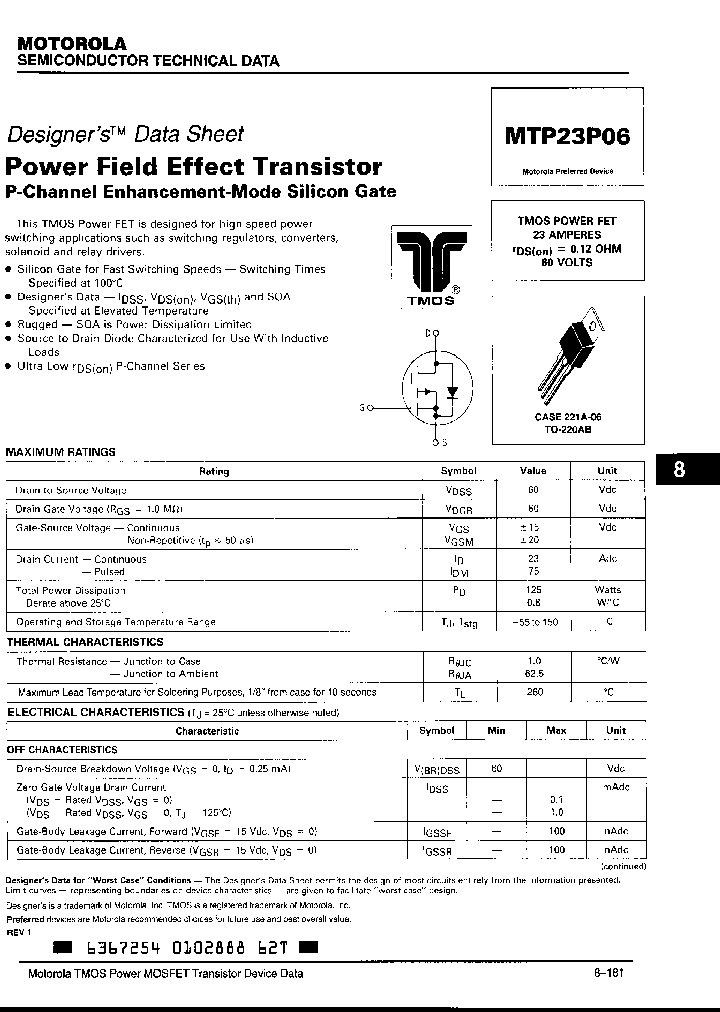 MTP23P06_203994.PDF Datasheet