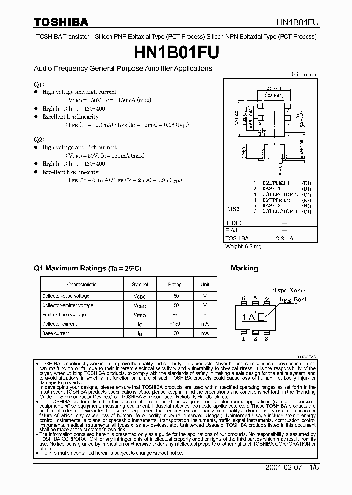 HN1B01FU_206284.PDF Datasheet