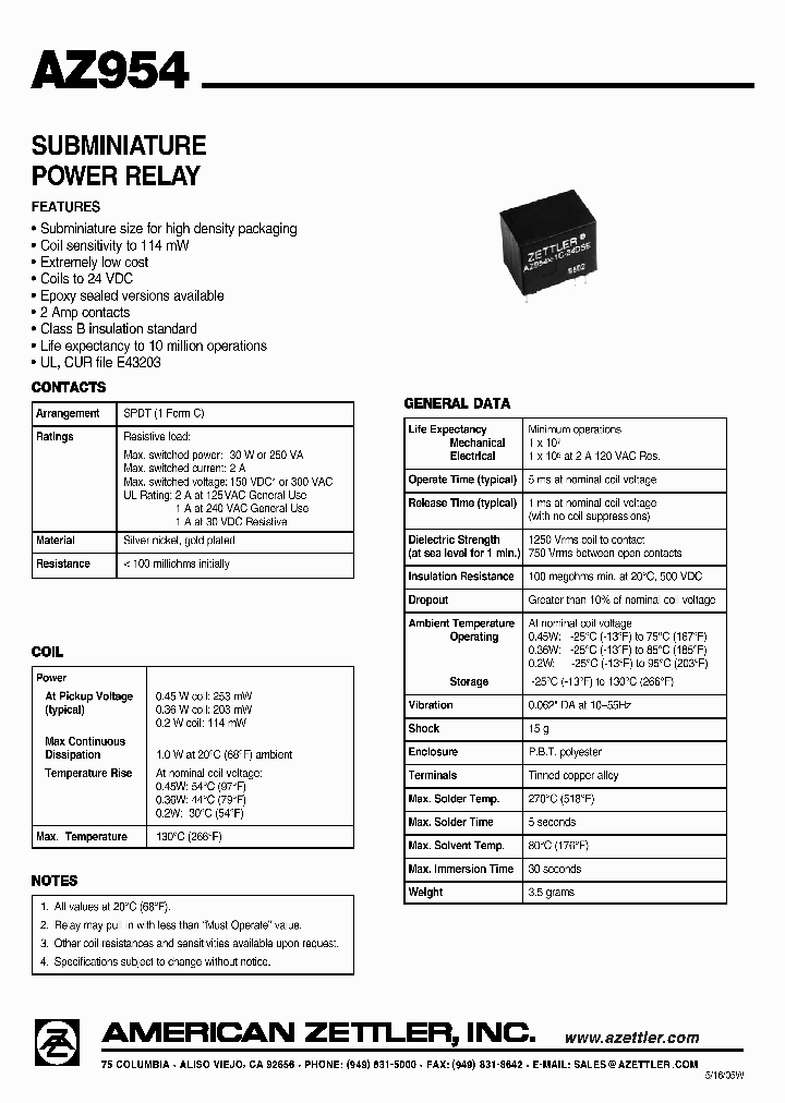 AZ954X-1C-5DM_210494.PDF Datasheet