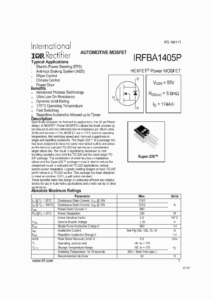 IRFBA1405_226005.PDF Datasheet