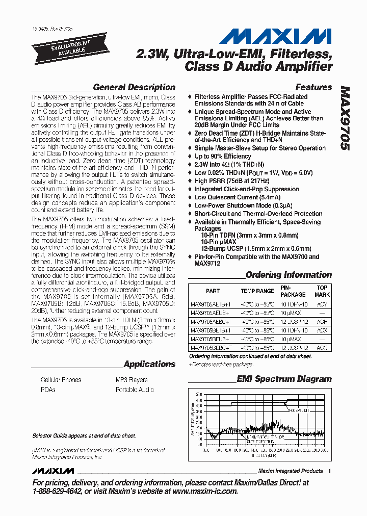 MAX9705DEUB_227687.PDF Datasheet