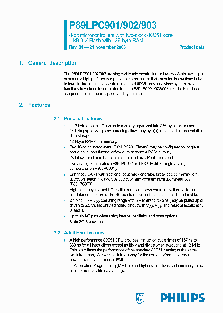 P89LPC901_230729.PDF Datasheet