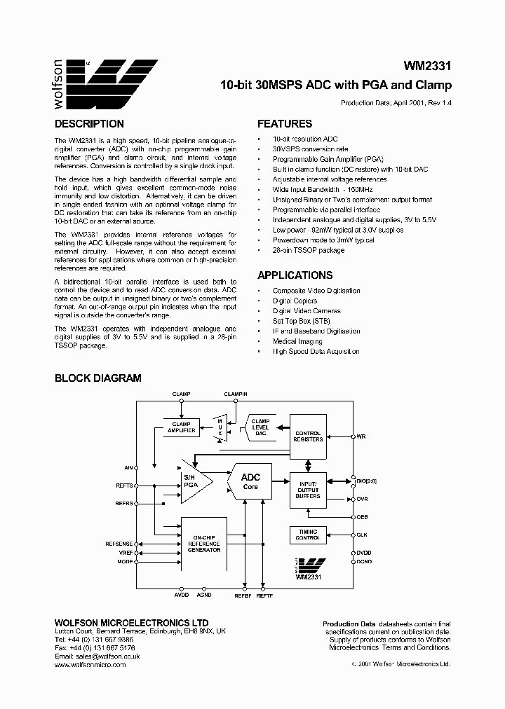 WM2331IDTV_239845.PDF Datasheet