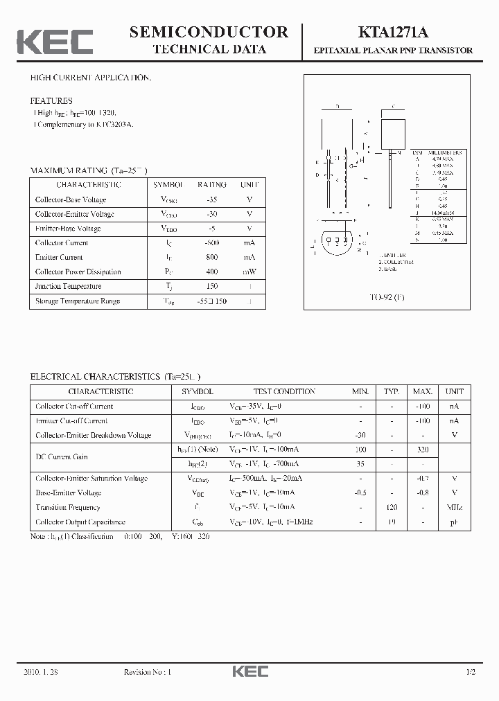 KTA1271A_243558.PDF Datasheet