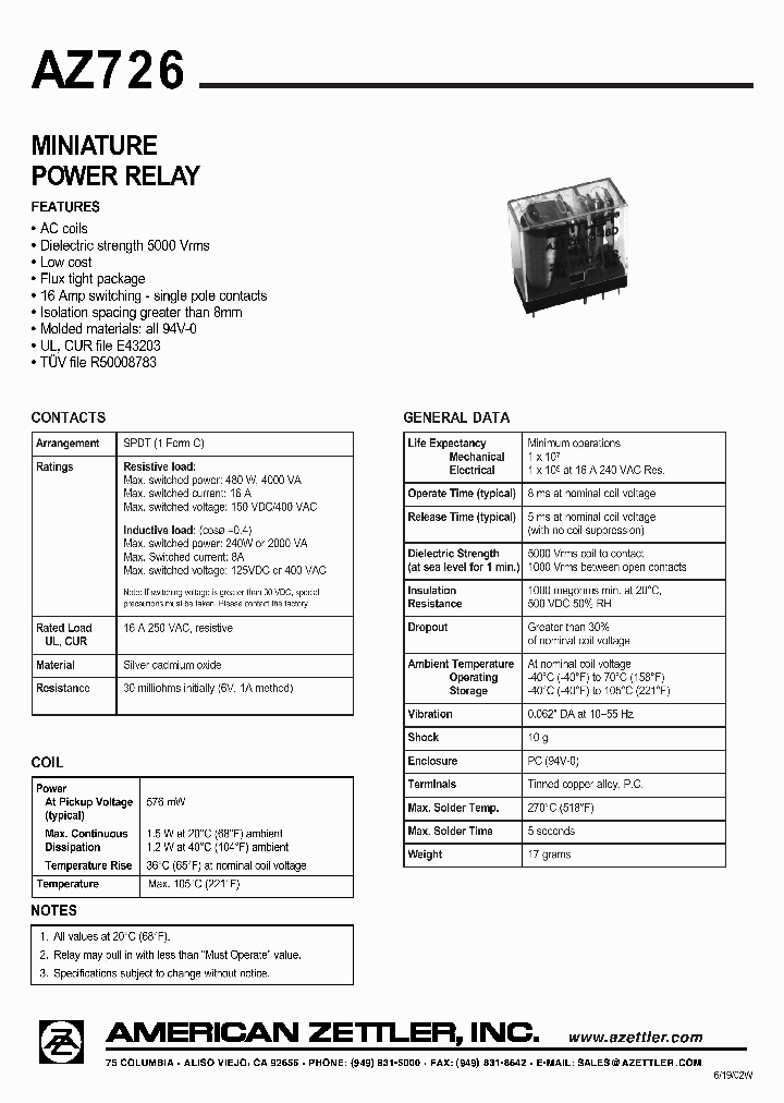 AZ726-1C-110A_247057.PDF Datasheet
