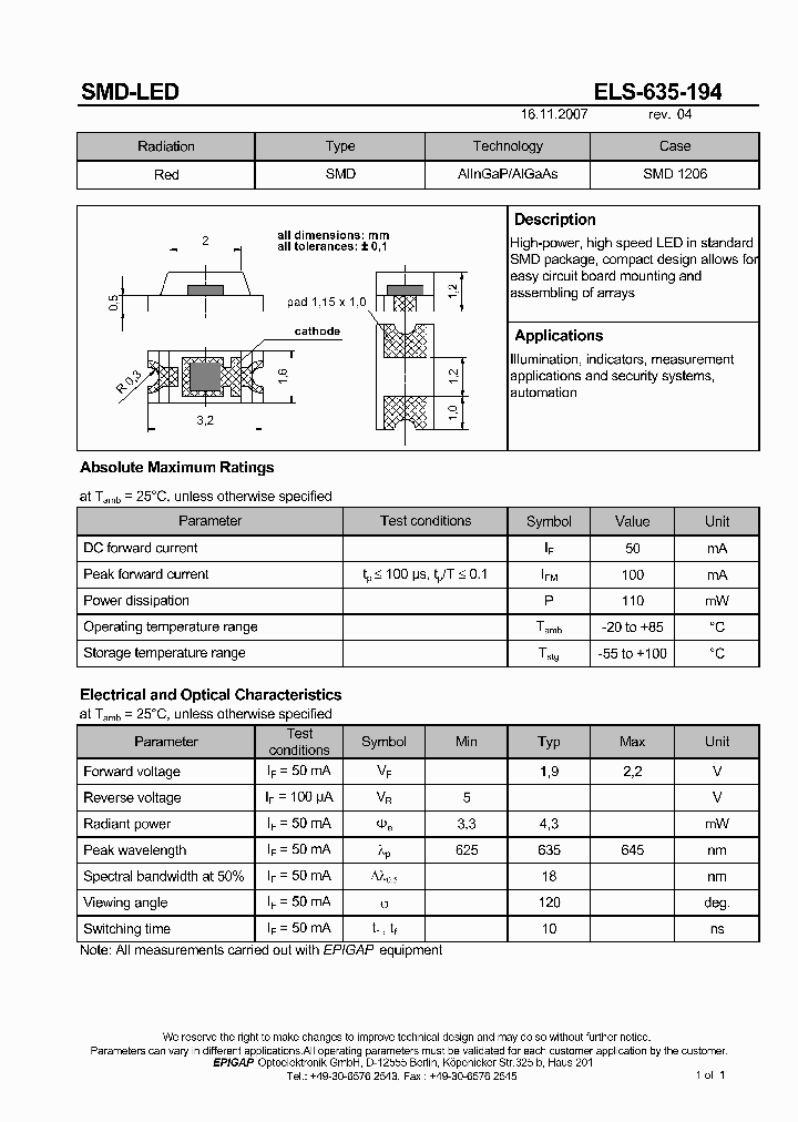 ELS-635-194_255513.PDF Datasheet