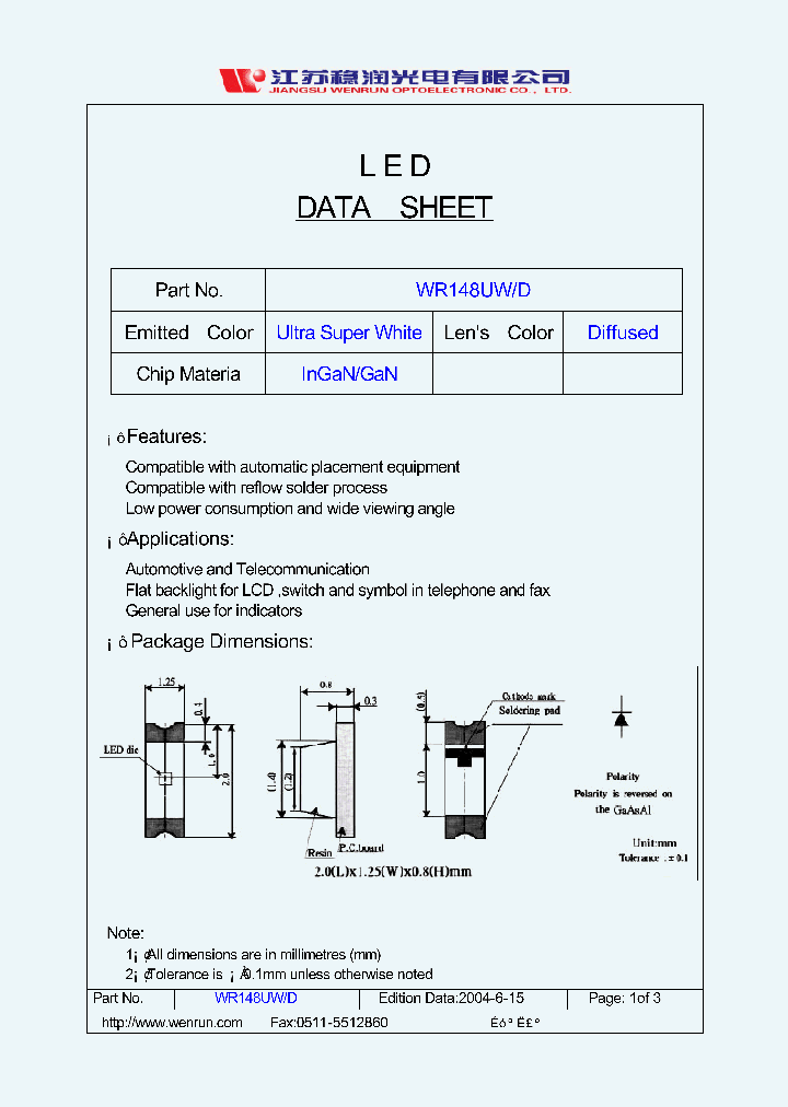WR148UWD_260813.PDF Datasheet